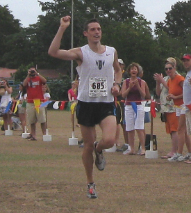 Indiana native Tom Chorny finished first in record-breaking time.