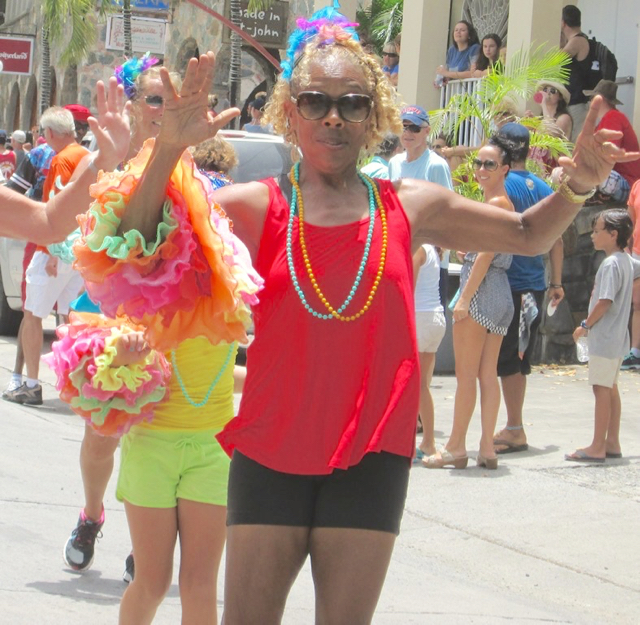 Liz Putnam of St. John leads her dance group.