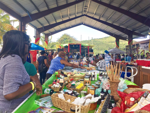Local produce, crafts and body products fill the stalls of the colorful fair.