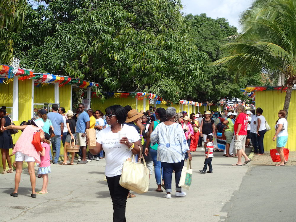 Crowds throng the walkway of the Rudolph Schulterbrandt Fairgrounds on St. Croix Saturday for the 45th Agrifest.