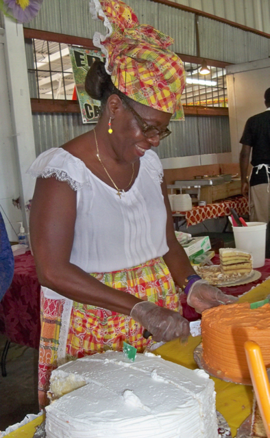 Renita Johannes, the Crucian Cake Queen, serves her cakes.