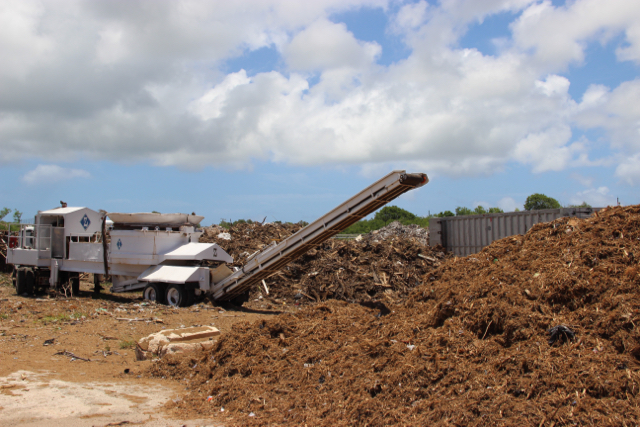 Sanitas Partners shreds green waste on St. Croix to divert it from going into the landfill. 
