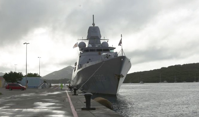 Dutch warship de Zeven Provincien, docked in Charlotte Amalie.