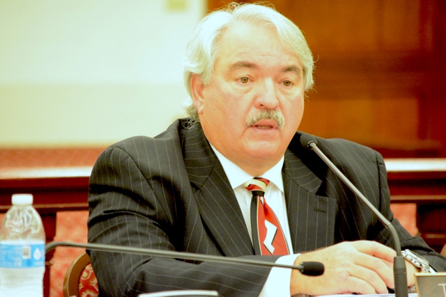Superior Court Michael Dunston at budget hearings in 2015. (Photo provided by the V,I, Legislature)