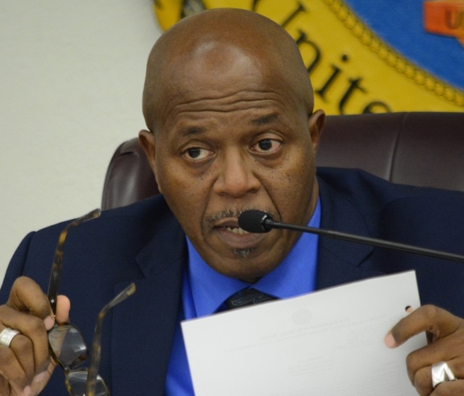 Incoming Senate President Myron Jackson, shown chairing an Oct 26 committee hearing, will become Senate president when the 32nd Legislature takes office in January.