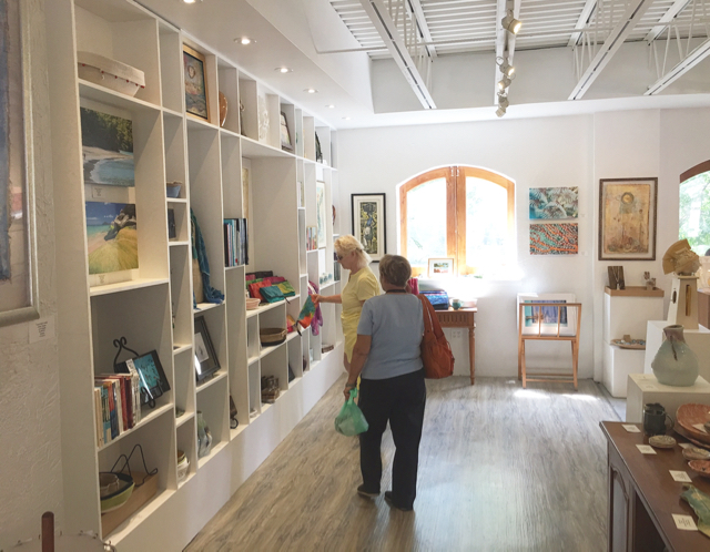 Two shoppers browse the newly renovated gallery.