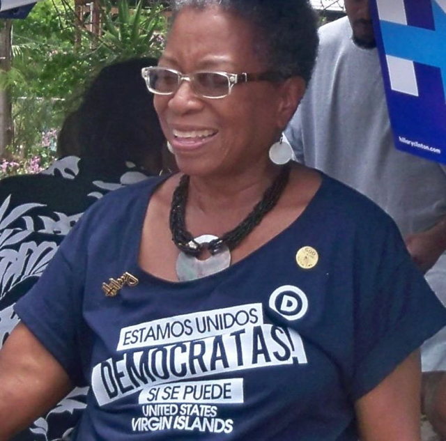 Donna CHristensen at a 2016 primary event.