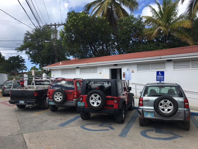 The public bathrooms in Cruz Bay near the dock have been renovated in the last few years.