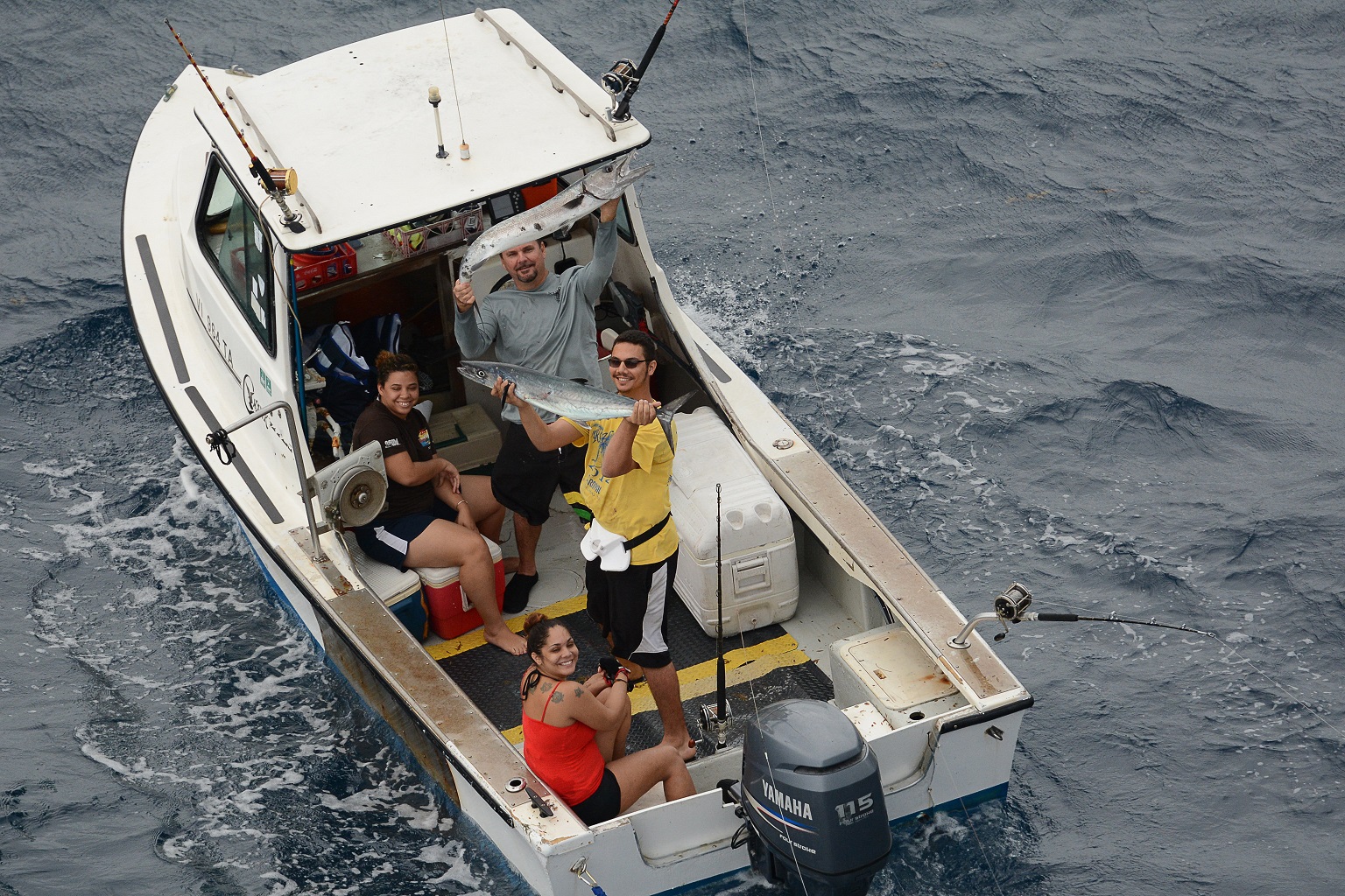 The team aboard C-Hawk fishes in the 2015 Bastille Day Kingfish Tournament (credit - Dean Barnes)