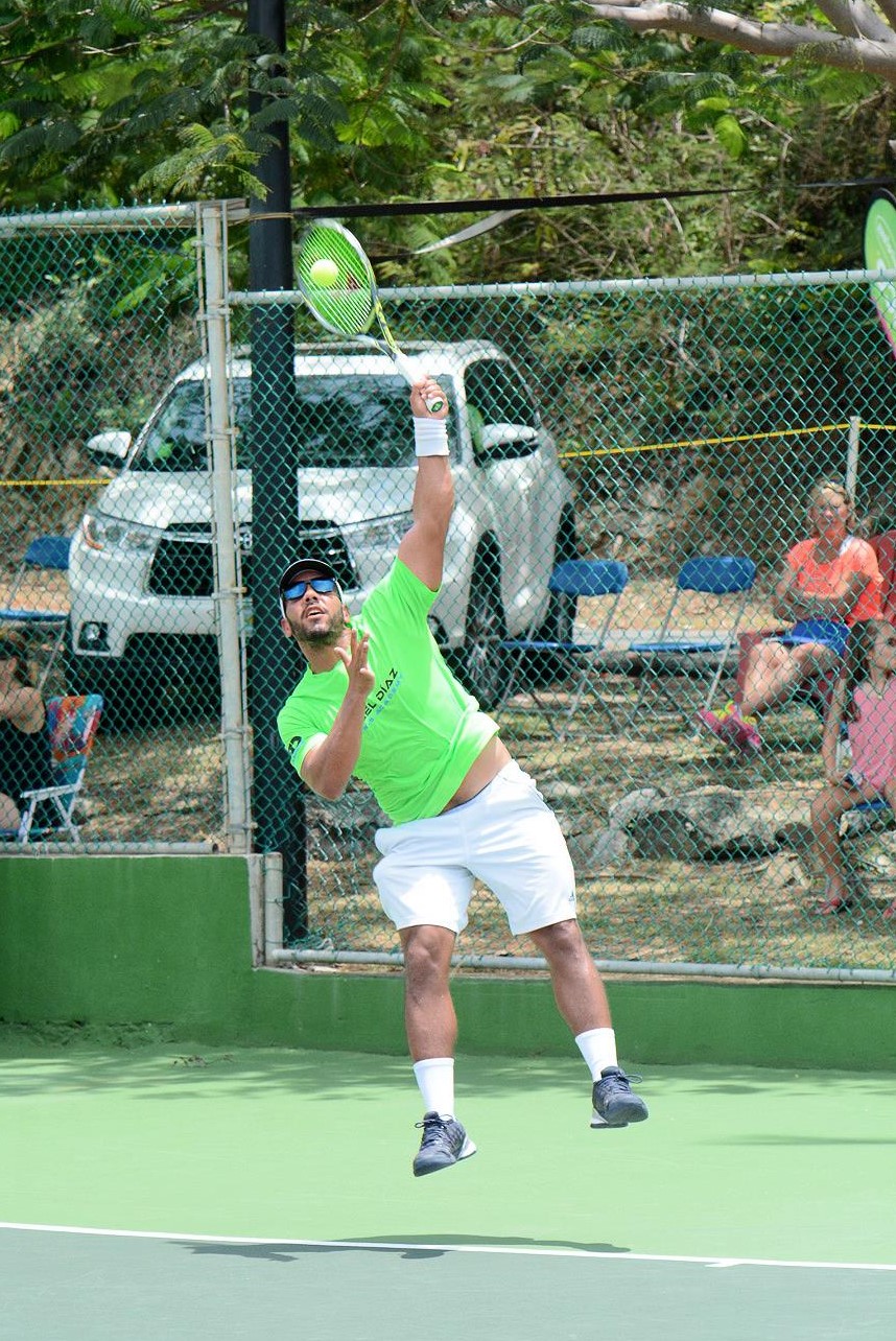 Fernando Negron of Puerto Rico, winner of Mens Open Singles and Mens Open Doubles at Choice Wireless Open Tennis Tournament (photo by Dean Barnes)