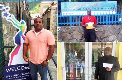 In winners' row -- Taxi Ambassadors Nico VanHolten on St. Thomas (left). Elvis Sprauve of St. John (top right) and Andre Toussaint of St. Croix.