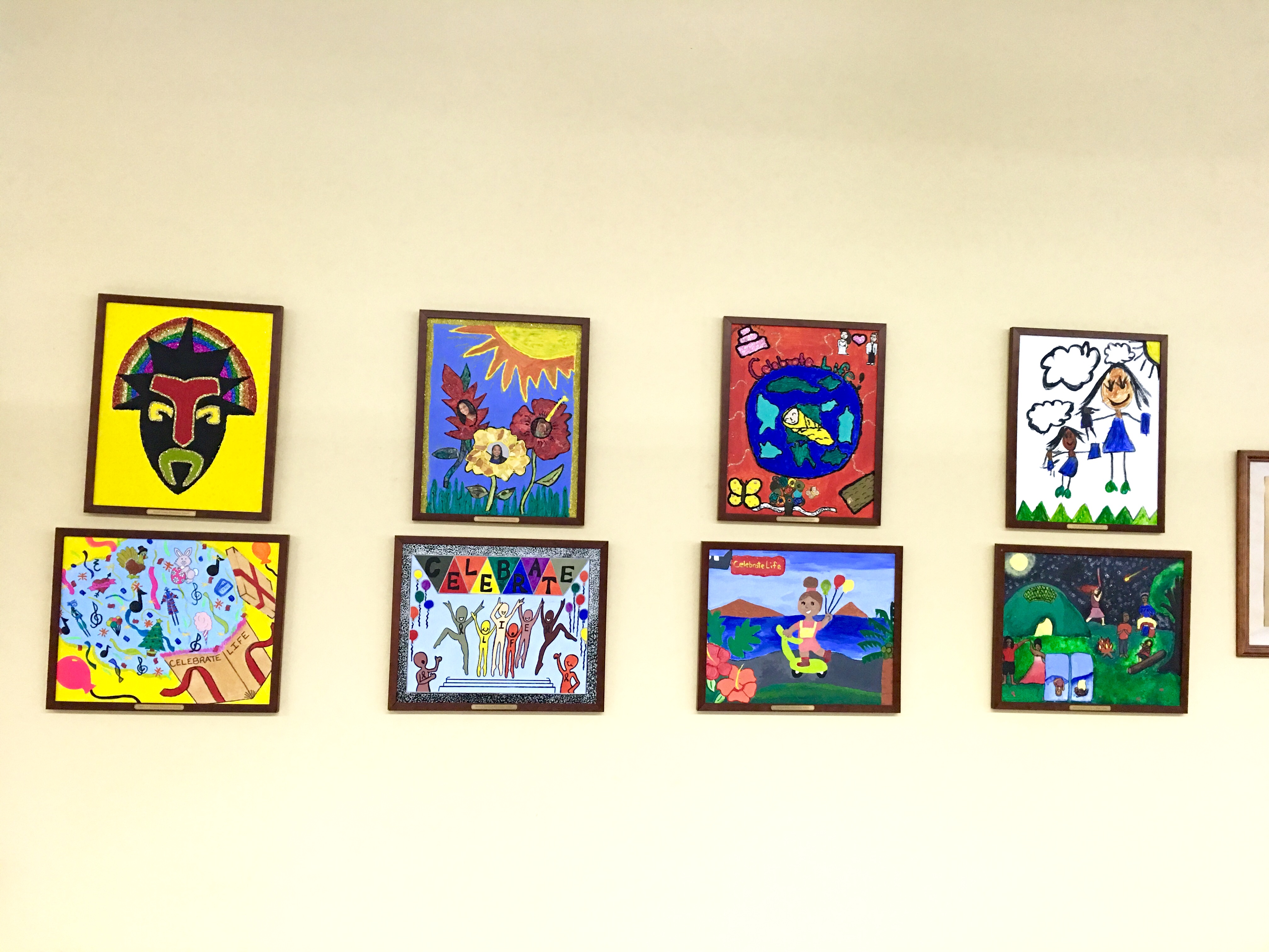 Student Art hangs in Hall of Hope and will be donated to  Schneider Regional Medical Center