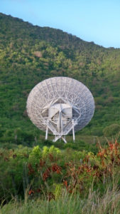 The radio telescope on St. Croix is the easternmost point of the Very Long Baseline Array system, 10 dishes stretching from St. Croix to Hawaii.