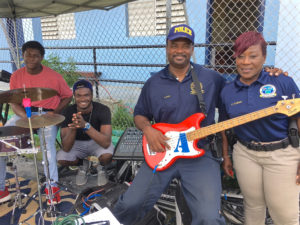 The police band Code Blue performs during National Police Week activities.