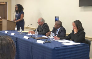 V.I. Delegate to Congress Stacey Plaskett and panel members at a June 8 Congressional Caribbean Caucus briefing (Photo provided by Plaskett's office)