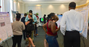 Several dozen people attended the annual Summer Student Research Symposium at UVI on St. Thomas to learn about the students’ projects.