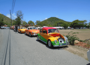 Classic cars line the runway of an earlier Love City Annual Car Show.