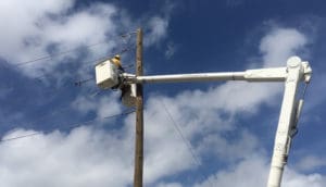 A WAPA lineman works on a transformer. (Photo provided by WAPA)