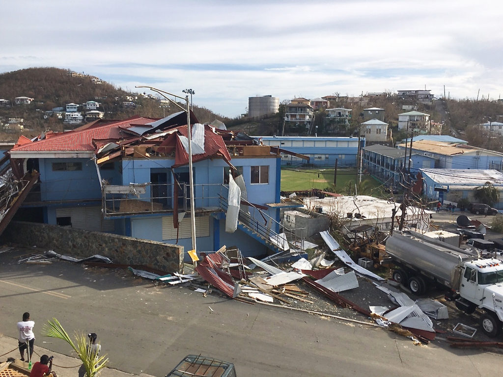 Sprauve School Annex after Irma finished tearing it apart. (Amy Roberts photo)