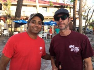 Chirag 'Cheech' Vyas and Kevin Chipman of St. John Brewers gave out free cold drinks.