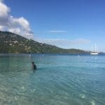 man enjoys early morning swim in Magens Bay on STT_by Kelsey Nowakowski_preview