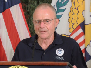 Federal Coordinating Officer of FEMA Region II Bill Vogel says 43 percent of the territory has had power restored. (Jamie Leonard photo)