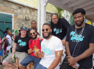 The Cool Breeze band with Adam O’Neal, front right, and brother Mystro in red. Adam won the Soca Party Monarch competition. (Anne Salafia photo)