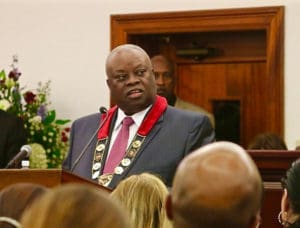 Gov. Kenneth Mapp delivers 2017 State of the Territory Address. (James Gardner Photo)