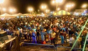 A big crowd enjoys the show at the Festival Village stage. (From Crucian Christmas Festival's Facebook page)