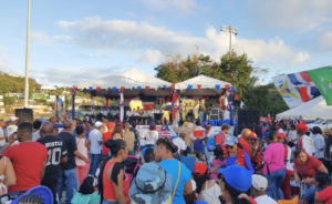 Crowds jam Canegeta Ballpark Sunday as revelers celebrate Dominican independence.