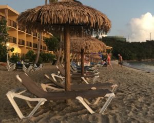 Beach chairs at Emerald Beach Resort on St. Thomas.