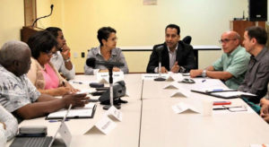 Vivek Daswani speaks at the meeting of the Ports Of Charlotte Amalie Task Force. (Government House photo)