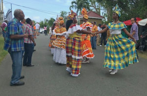 We Deh Yah Quadrille Dancers perform for Mango Melee at the St. George Village Botanical Garden on St. Croix.