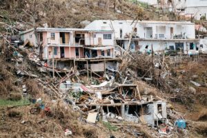 Damaged homes on St Croix after Hurricane Irma. )File photo)