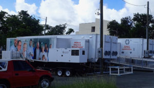 The temporary dialysis units have been placed on the south side of the hospital, and are expected to open by Jan. 1.