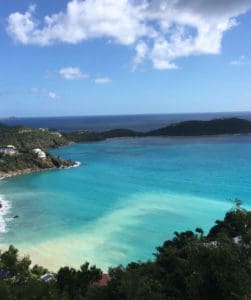 A plume of mud reaches out into St. John's Rendezvous Bay in February.