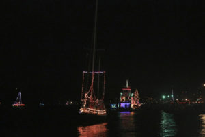 Some 22 boats took part in the boat parade, taking five laps around Charlotte Amalie harbor.