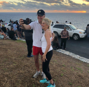 Biden takes a selfie with a woman at Point Udall as the sun rises on New Year's Day.