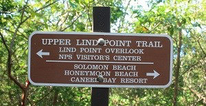 A sign on the Lind Point upper trail. (Photo from VINP website)