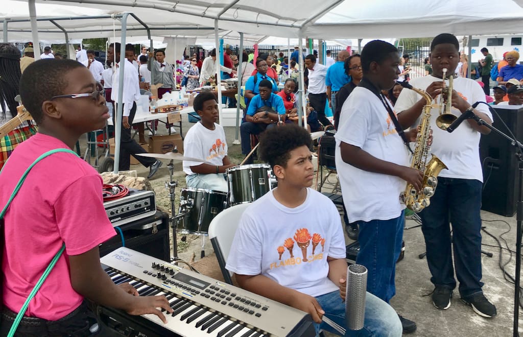 BCB's Flambo Combo play quelbe during the Folklife Festival.