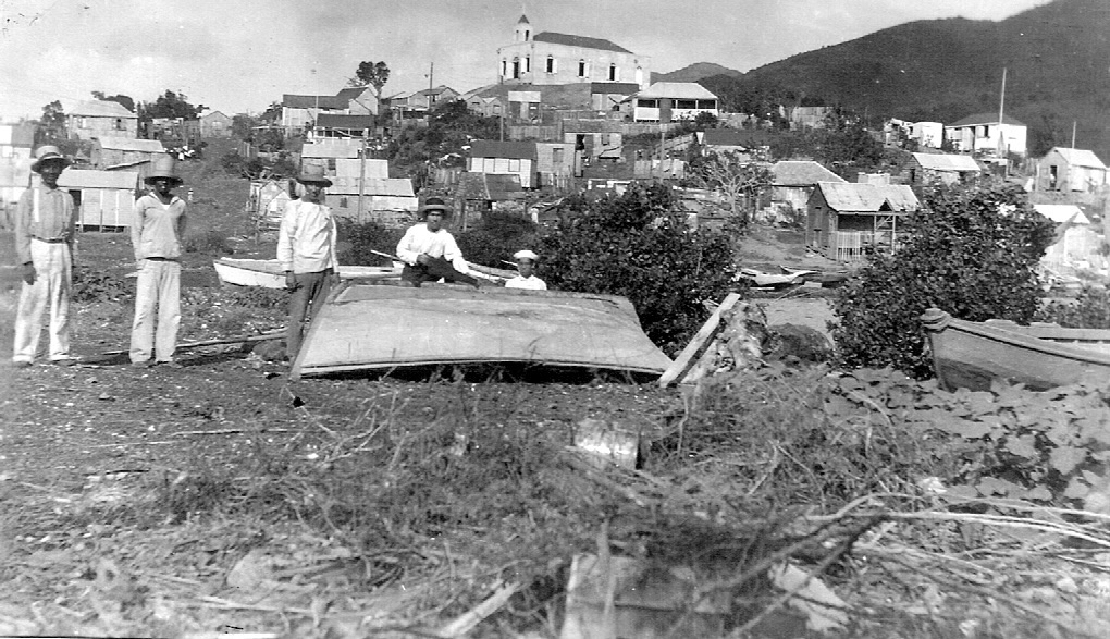 St.Thomas residents work on a fishing boat.