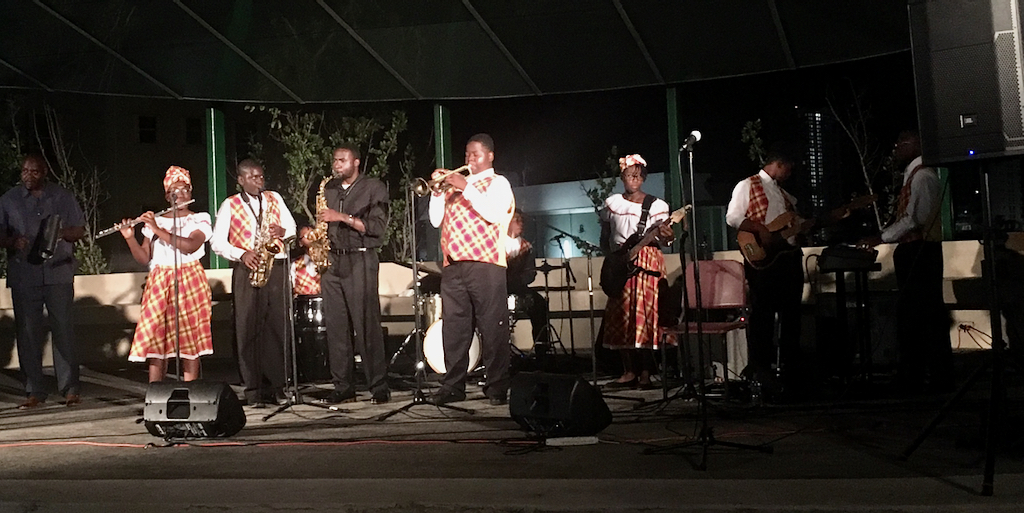 The Flambo Combo performs in San Juan Puerto Rico Saturday evening.
