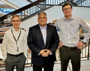 Commissioner designee Joseph Boschulte, center, with American Airlines' Alex McIntyre, left and Kyle Holden at the airline's headquarters in Dallas. (Submitted photo)