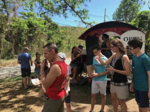 A family visiting from Wisconsin taste Seman Tree Pods and discover a must-visit stop for friends. (Elisa McKay)