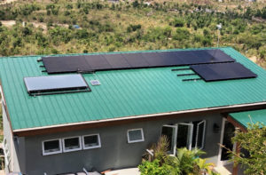 This modest Coral Bay home has 13 solar panels, as well as solar hot water and a Tesla powerwall. Photo provided by Annette Mattiuz)