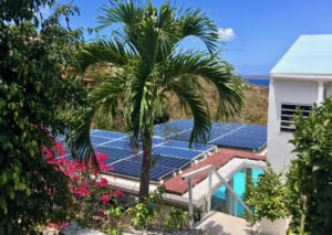 A St. John villa has a full array of solar panels.