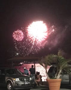 Fireworks light up the sky over Charlotte Amalie harbor Sunday night. (Photo provided by V.I. Carnival Committee)