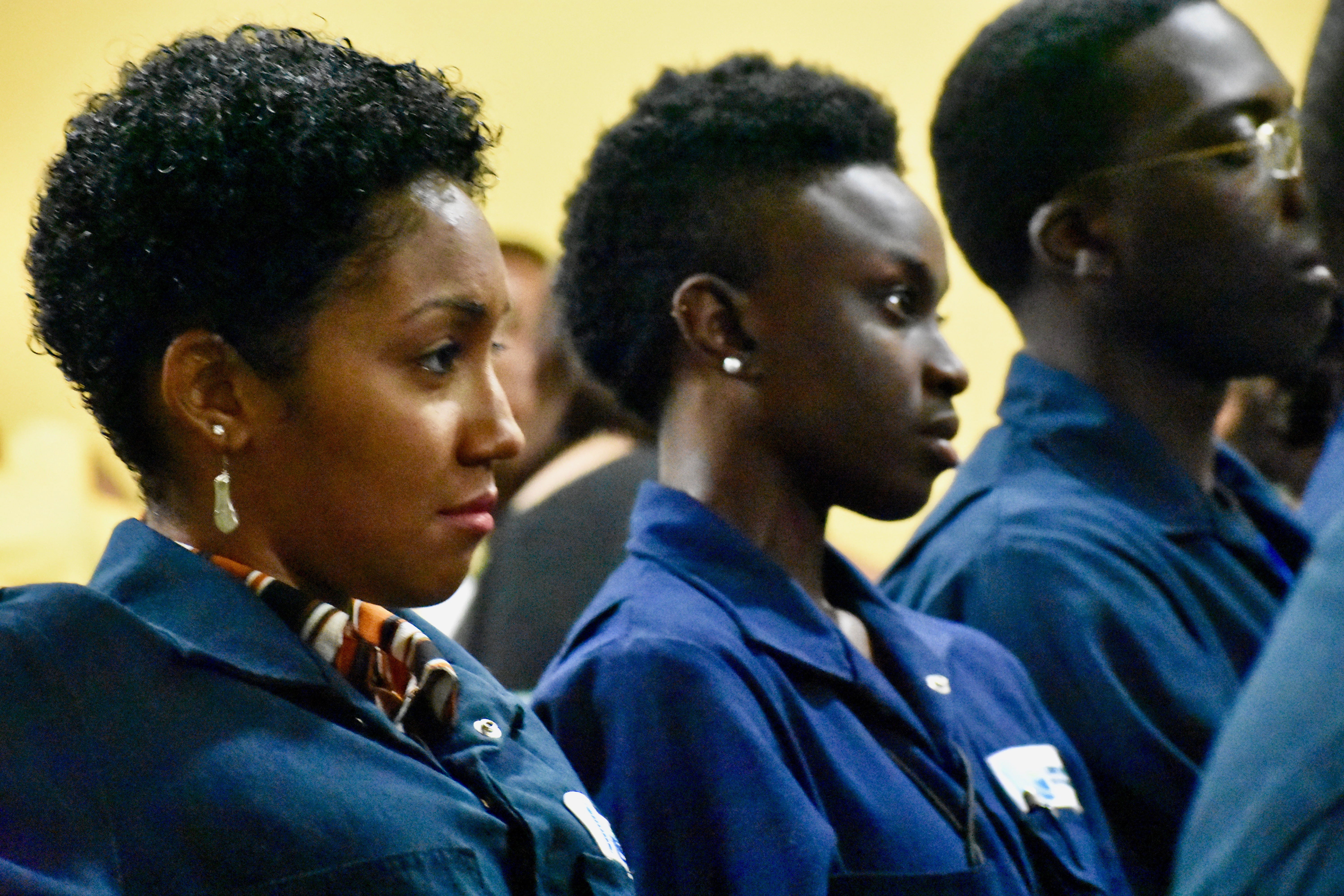 Priscilla Laurent, right, and Raevah Matthew were two of nine women in Limetree Bay Refining’s first Basic Operator Training Class. Overall, the entire group comprises of 35 trainees. They graduated Monday in a short ceremony held at the Limetree Bay cafeteria. (Source photo by Wyndi Ambrose)
