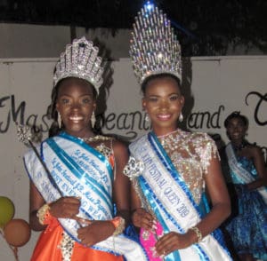 Newly crowned 2019 Junior Miss St. John Festival Tamyra Bartlette and 2019 Miss St. John Festival Queen Lenisha Richards.