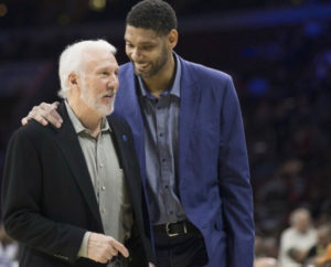 Tim Duncan with Sputs head coach Gregg Popovich. (Photo from Complex.com)
